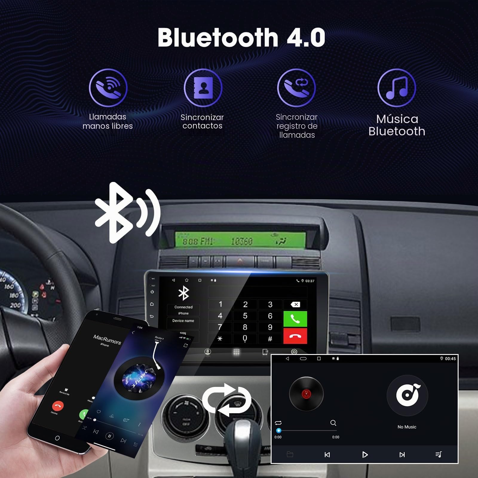 EZoneTronics Android 13 Radio de Coche estéreo para Mazda 5 2005-2010 con Wireless Carplay Android Auto Pantalla táctil de 9 Pulgadas navegación GPS Bluetooth USB WiFi Mirrorlink FM/RDS 2G+ 32G