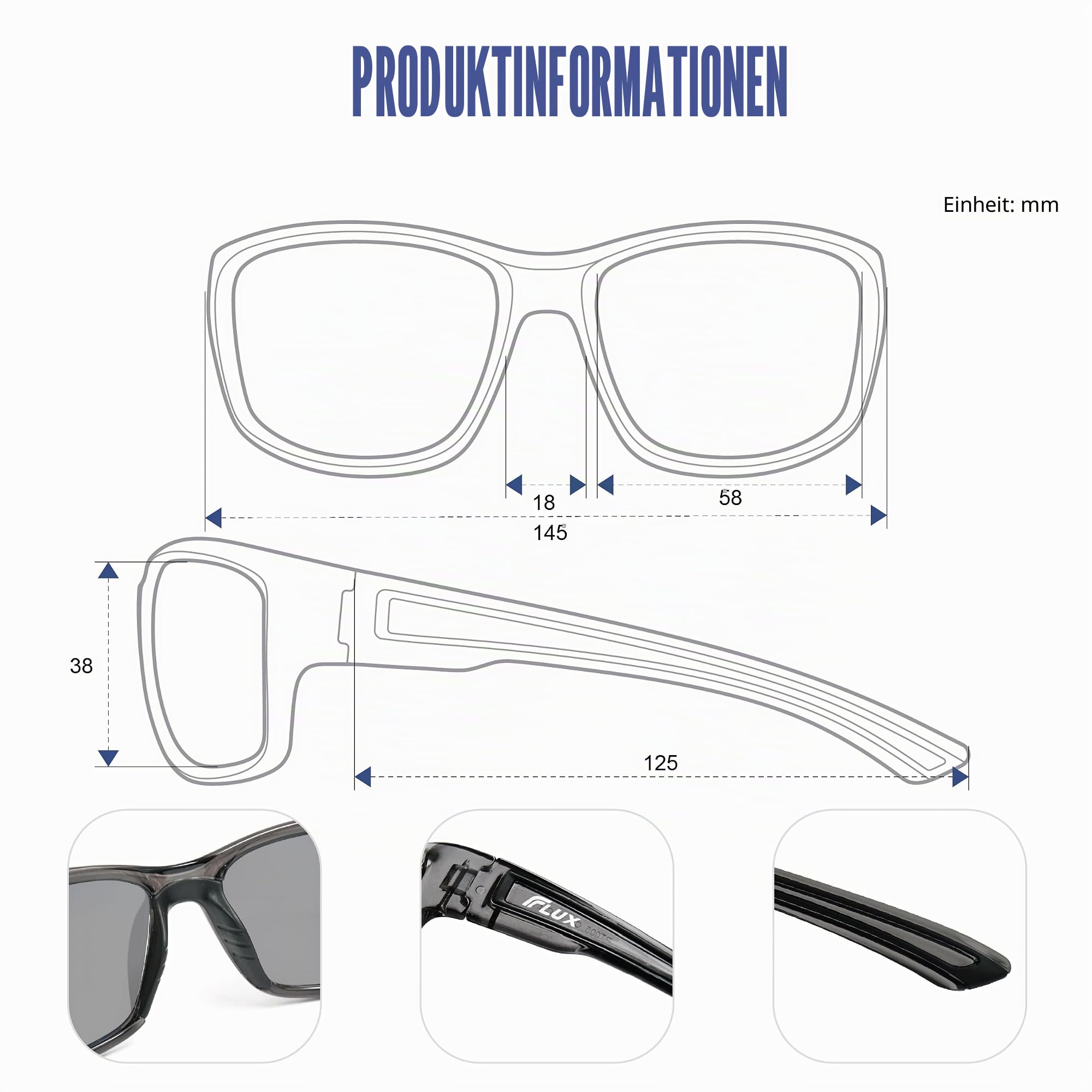 ICECUBE DYNAMIC Polarisierte Sport-Sonnenbrille UV400 Schutz mit Anti-Rutsch-Funktion und leichtem Rahmen - für Männer und Frauen beim Fahren, Laufen, Baseball, Golf, Freizeitsport und Aktivitäten