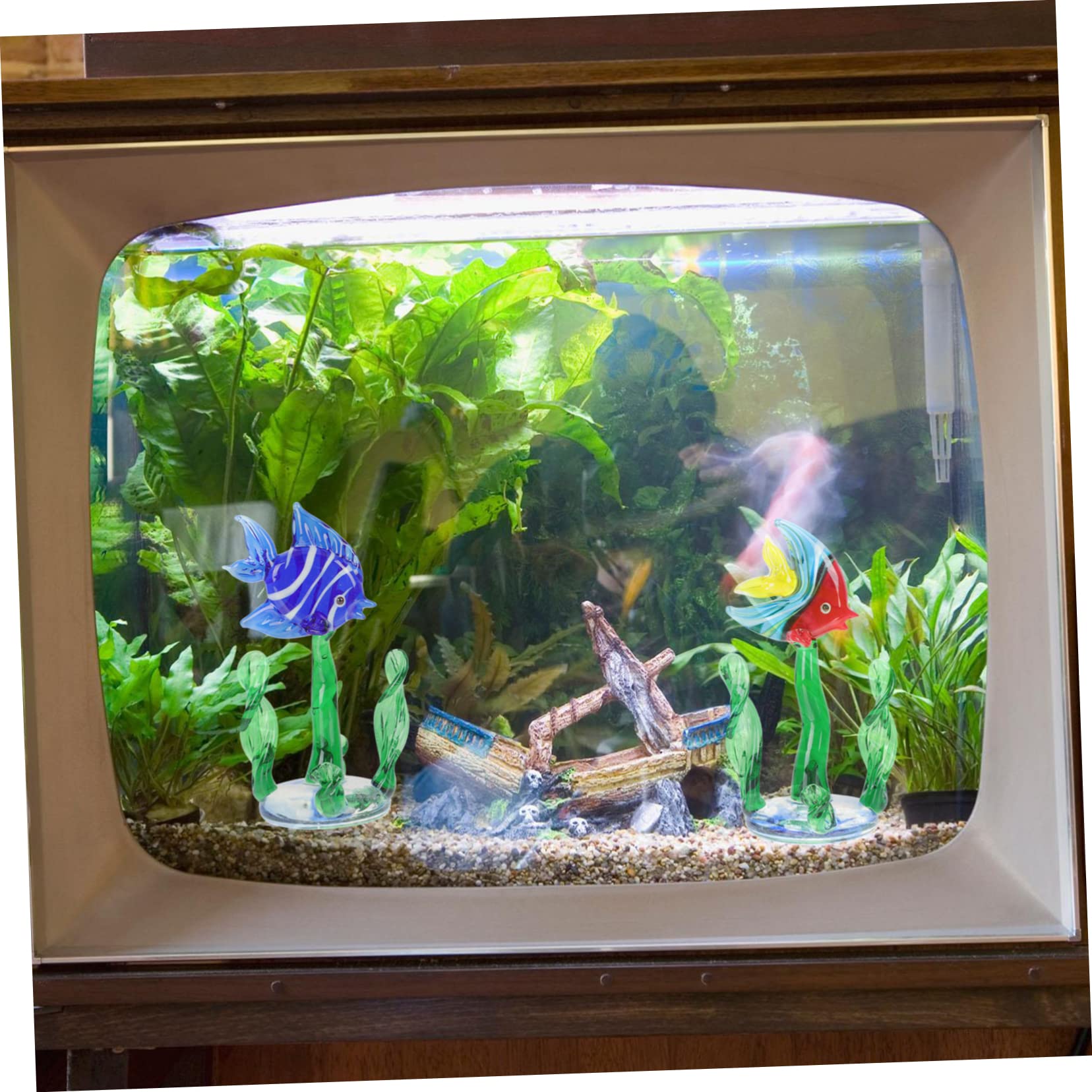 OUNONA 3 Ensembles Ornements De Plantes Aquatiques pour Aquarium Décorations pour Océan Aménagement Paysager D'Aquarium Plantes pour Plusieurs Étangs 2 pièces * 3