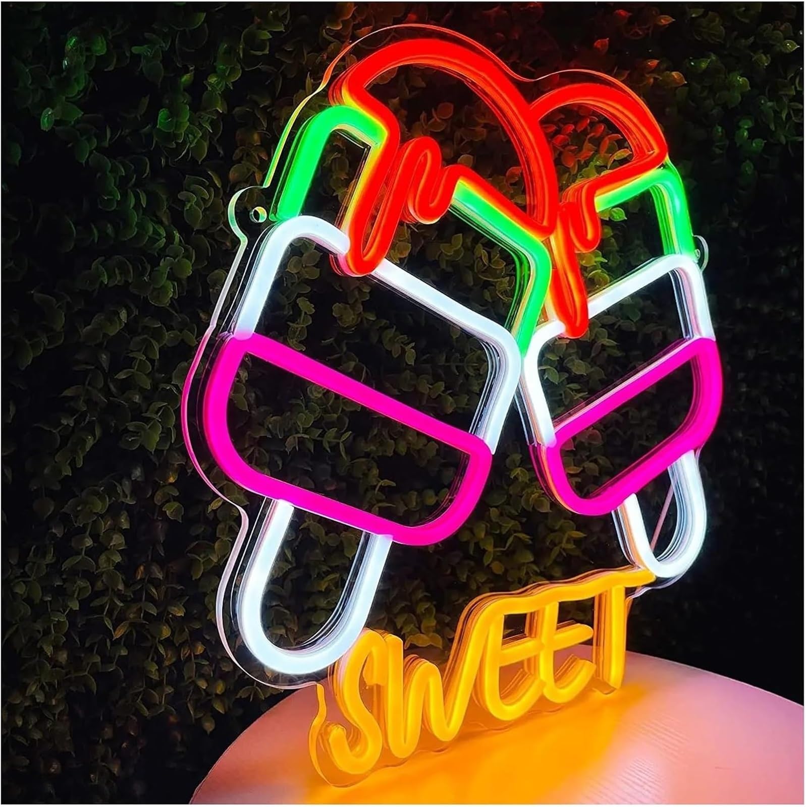 Luci al neon personalizzate, gelato, festa, casa, negozio