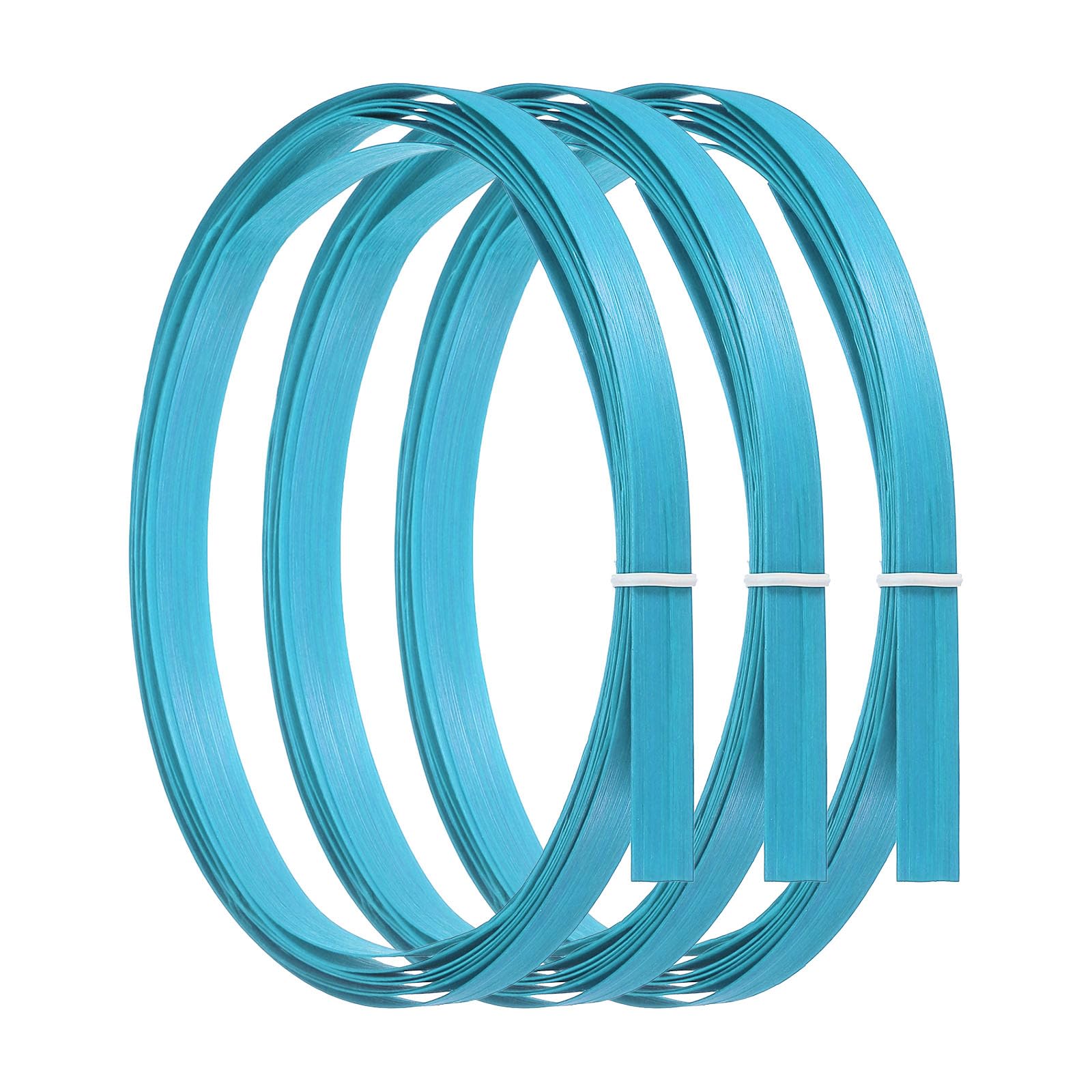 PATIKIL Bamboo Strips for Weaving 7/16" x 10 Ft, 3 Pack Thin Flat Wicker Rattan Cane Reed for Making Basket Webbing DIY Crafts, Blue