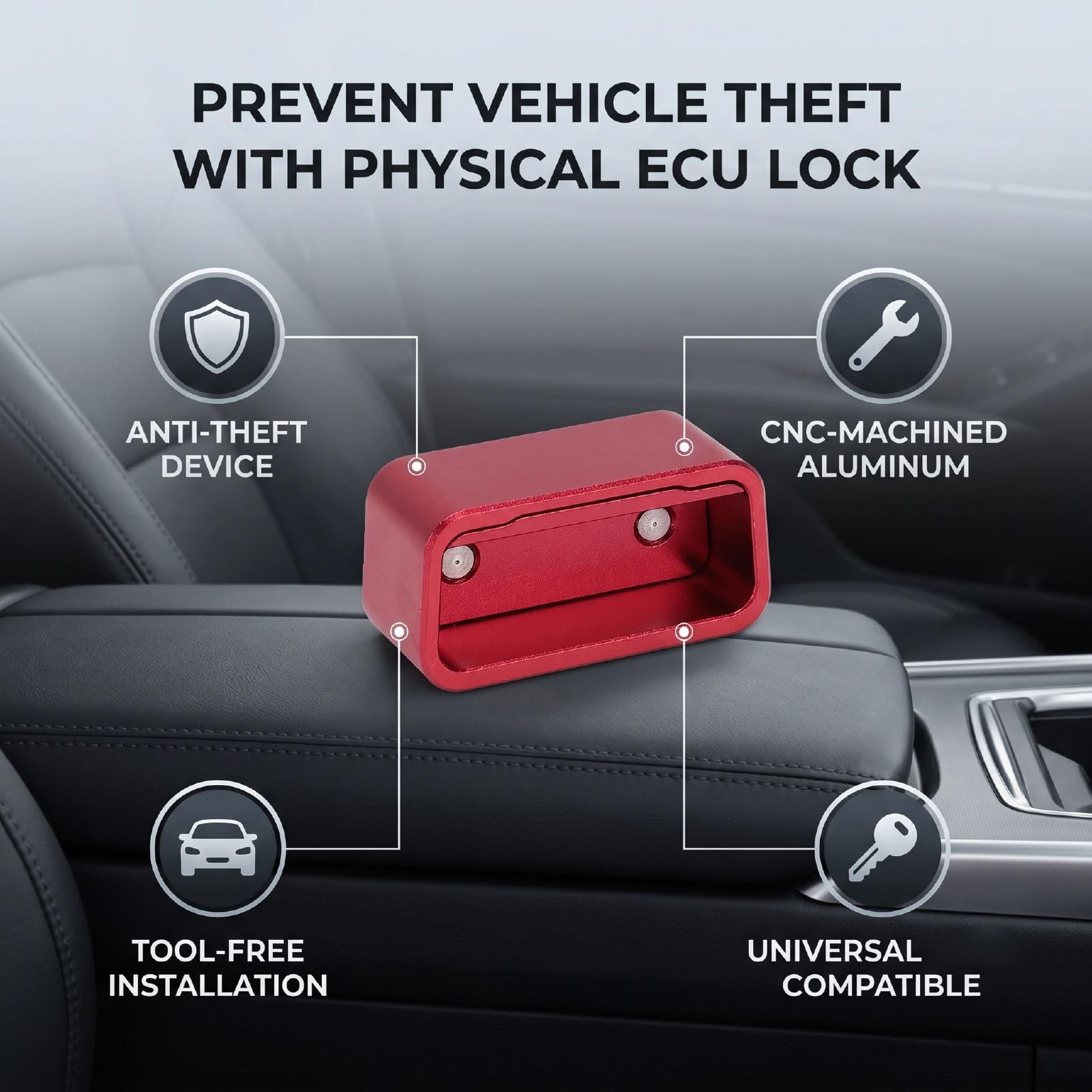 Cnc Aluminium Obd2 Port Lock Anti-Diebstahl-ECU-Schutz