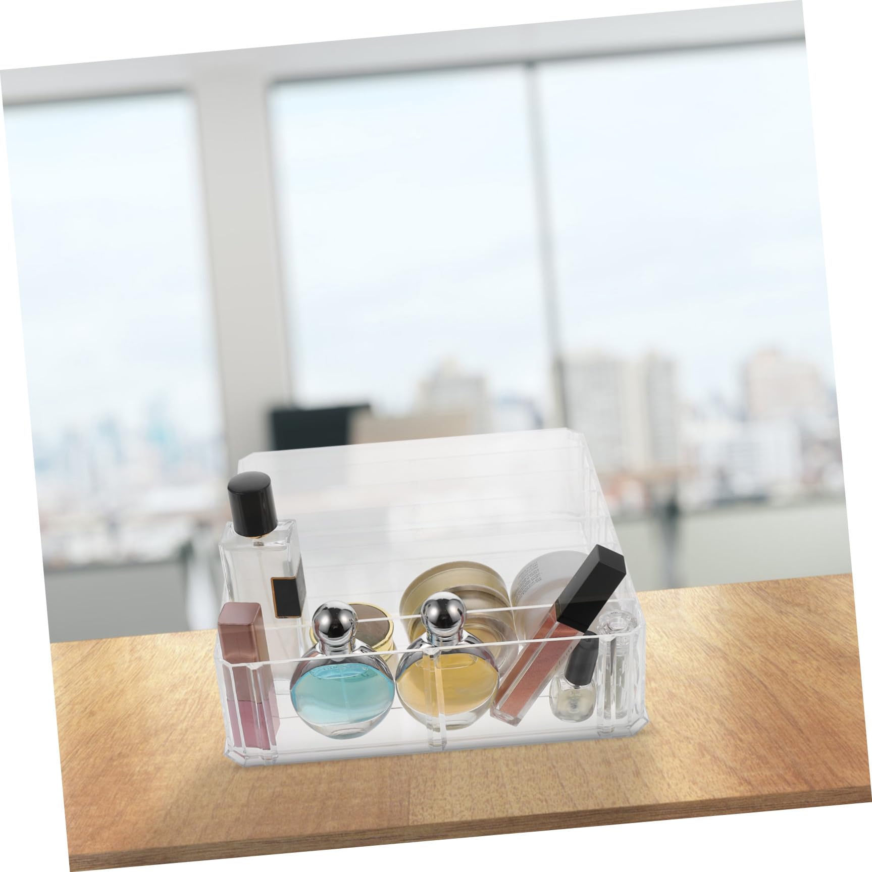 Contenitore Cosmetici Diviso 8 Scomparti per Cipria e Ombretti | Acrilico Trasparente, per Rossetti e Accessori Make Up, Soluzione Ordinata per Casa e Stanza