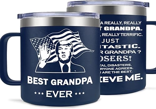 Regalos de cumpleaños para el abuelo de parte de la nieta, Día del Padre, regalos de Navidad para el mejor abuelo del mundo, 14 onzas, taza de café