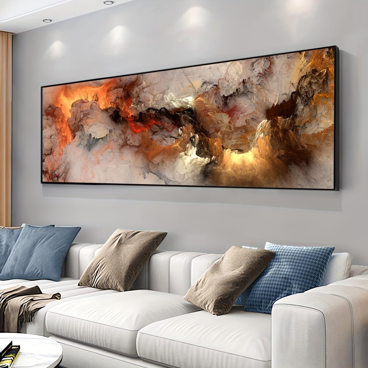 Tableau abstrait chic 65 x 130 cm pour habiller un mur vide