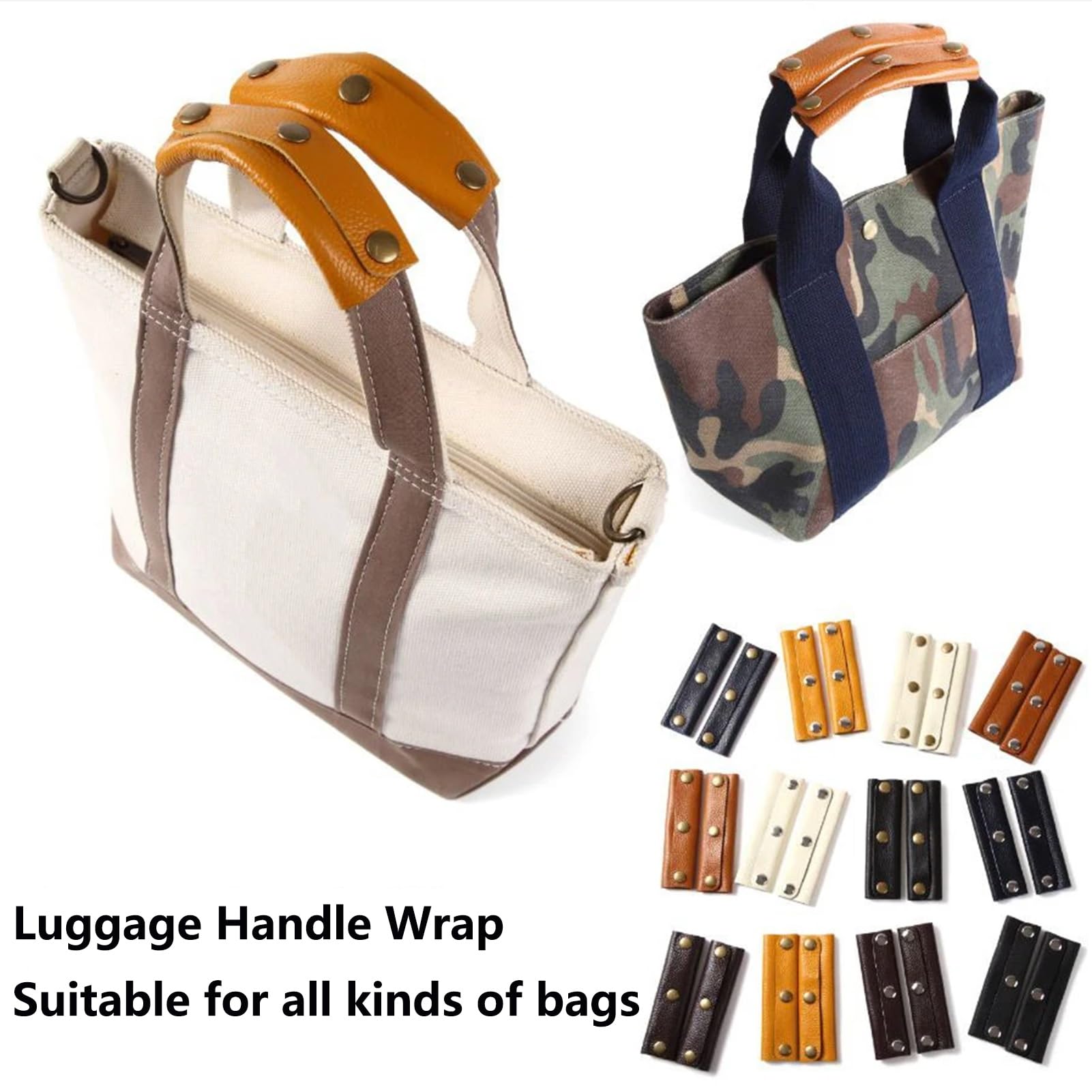 Lurrose 2 stks Handtas Handvat PU Lederen Wrap Covers Purse Tote Bag Handvat Protector Zadel voor DIY Craft Tas Maken Leveringen Zwart