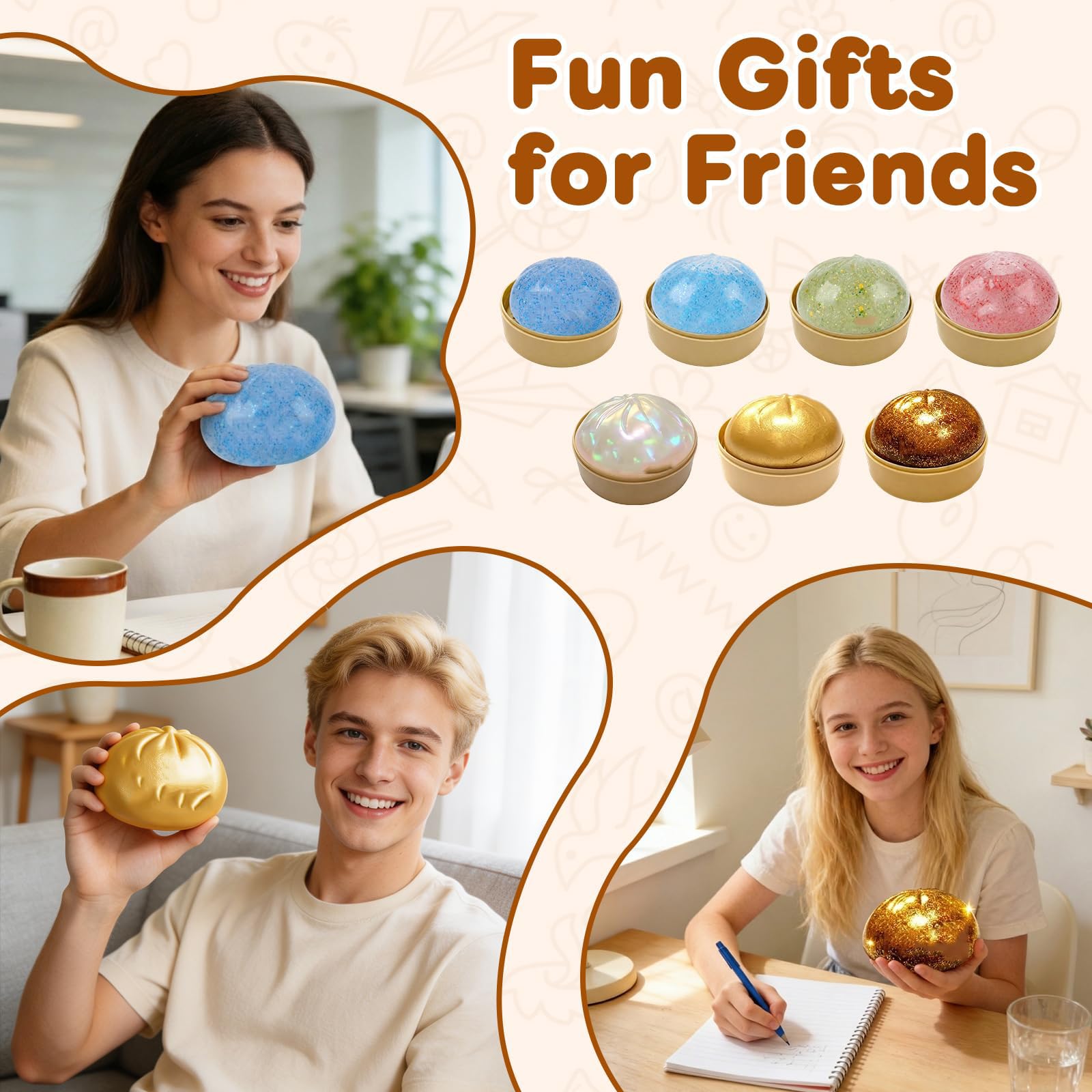 12 Bolas De Masa Con Purpurina – Juguete Sensorial Antiestrés Suave Y Elástico, Con Brillantina Y Vaporera Mini – Ideal Para Niños Y Adultos