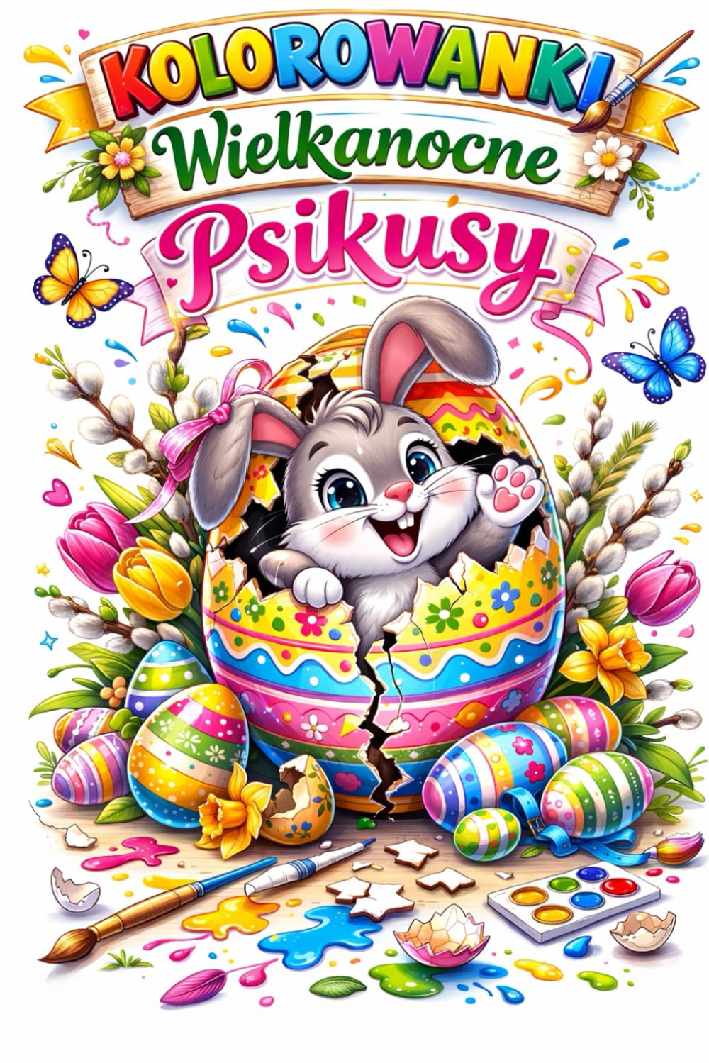 Kolorowanki wielkanocne psikusy