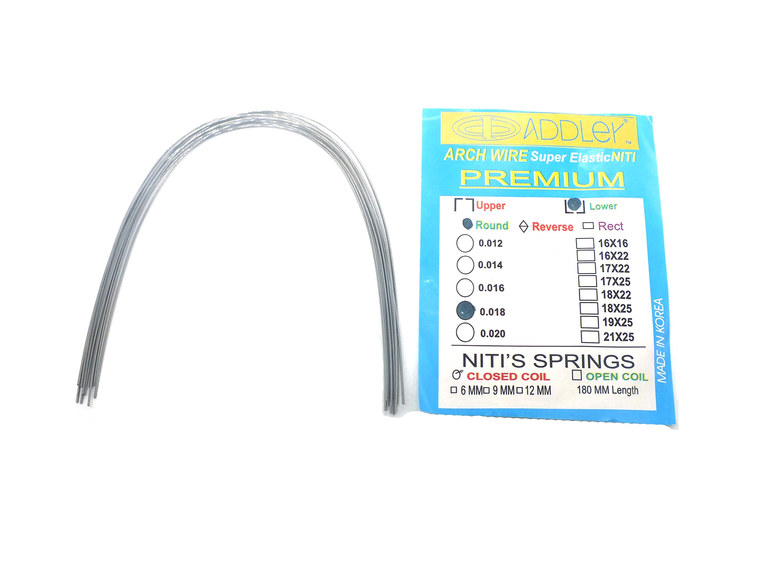 INDIAN Addler Ortho Dental Wire(Niti)Premium Super Elastic Ovoid Preformed Round 0.018 Lower Wires Pack Of 10 (B08Q47CHCD) Amazon Price History, Amazon Price Tracker