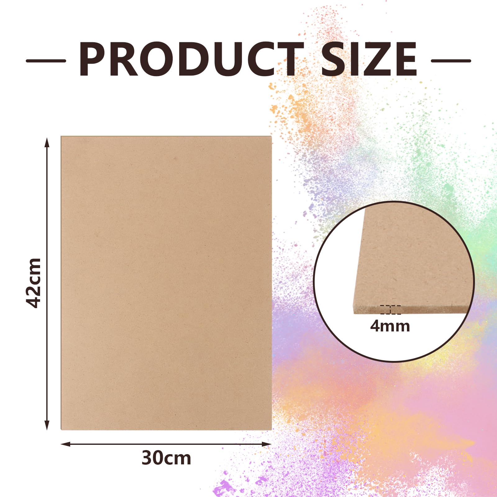 15 placas de madera MDF A3 para manualidades, 420 x 300 x 4 mm, placas de madera para grabado láser, pintura, modelado, pirograbado