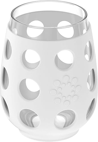 Miniatura 3 de Lifefactory - Copa de vino para interior y exterior con funda protectora de silicona, paquete de 4, Blanco óptico