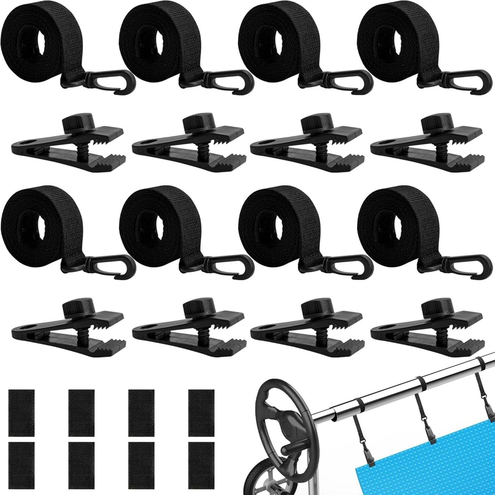 Fenteer Kit de 8 Piezas de Fijación de Carrete para, Correas para de Piscina
