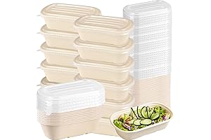 Compostable Meal Prep Containers with Lids (50 Pack)
