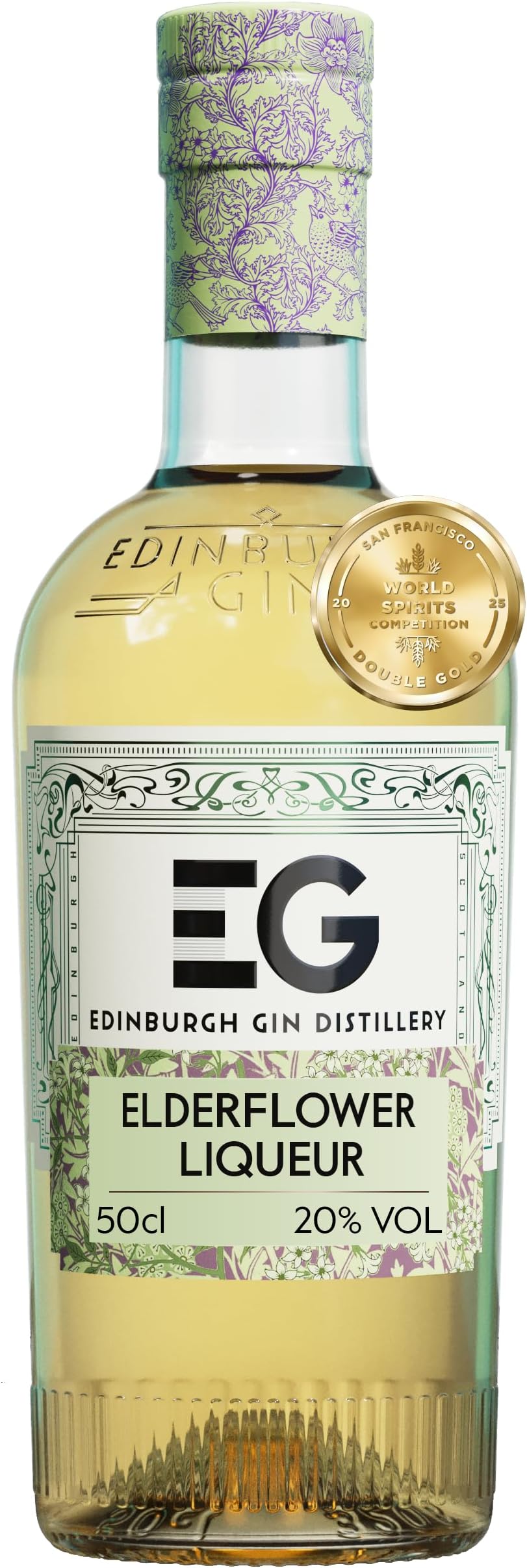 Edinburgh Gin Elderflower Gin Liqueur 50cl | 20% ABV | 100% Naturally Flavoured | Perfect in a Hugo Spritz, Just Mix with Soda and Prosecco | Crafted for Cocktails | Perfect for Gifts