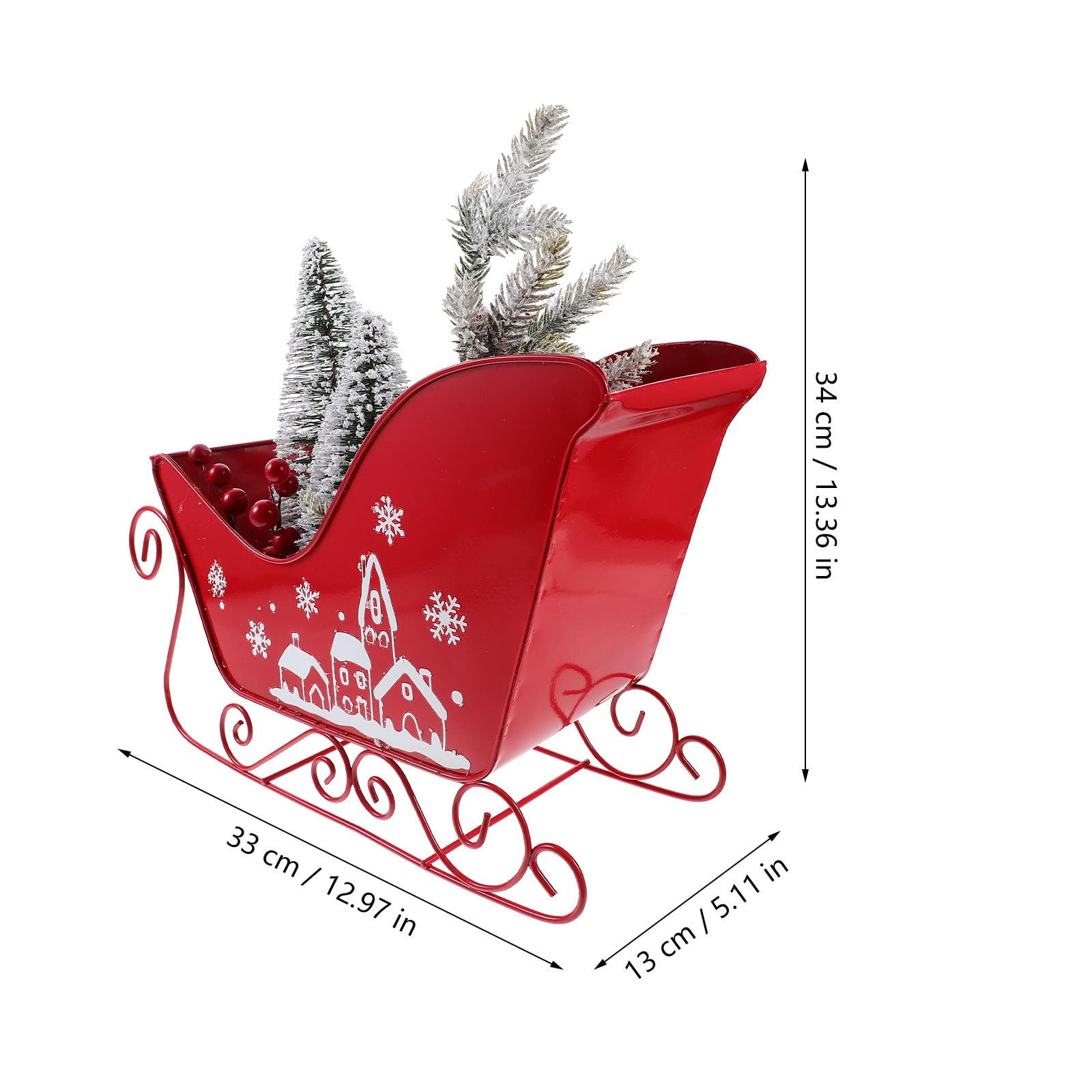 Beavorty Festlicher Weihnachtsdekoration Schlitten aus PVC und Eisen Klassische Tischdekoration und Foto Requisite für Weihnachtsfeier und Party Dekor