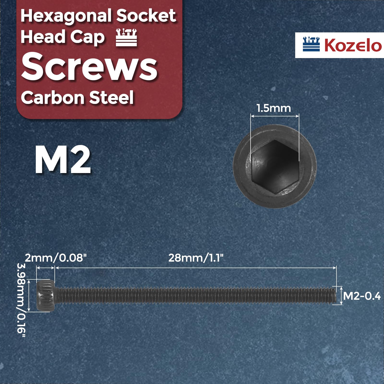 Kozelo 50pcs Socket Head Cap Screws - Image 2