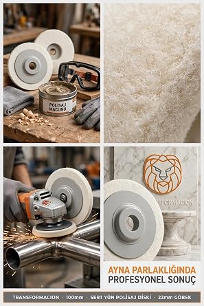 Transformacion 3 LÜ Sert 100mm Yün Polisaj Flap Keçe Matkap Spiral Uyumlu Metal Cam Mermer Parlatma Çarkı 22mm Avuç İçi Taşlama Diski 723694