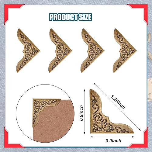 Miniatura 2 de Zhengmy 160 protectores de esquina de libro de metal para libros de tapa blanda, borde de libro, protector de fotos para álbumes de recortes