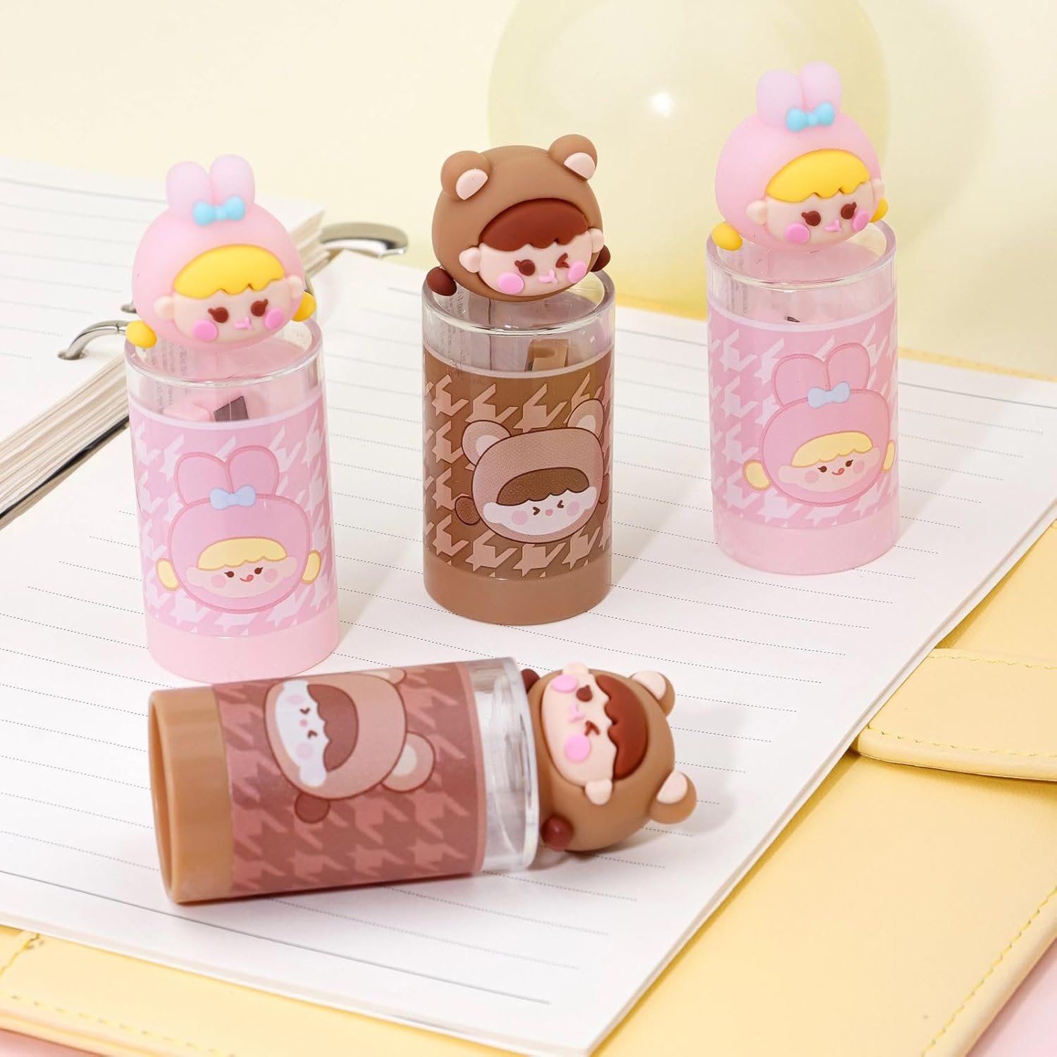 Radhya Accessories Cute Doll Pencil Sharpener with Shave Collector for