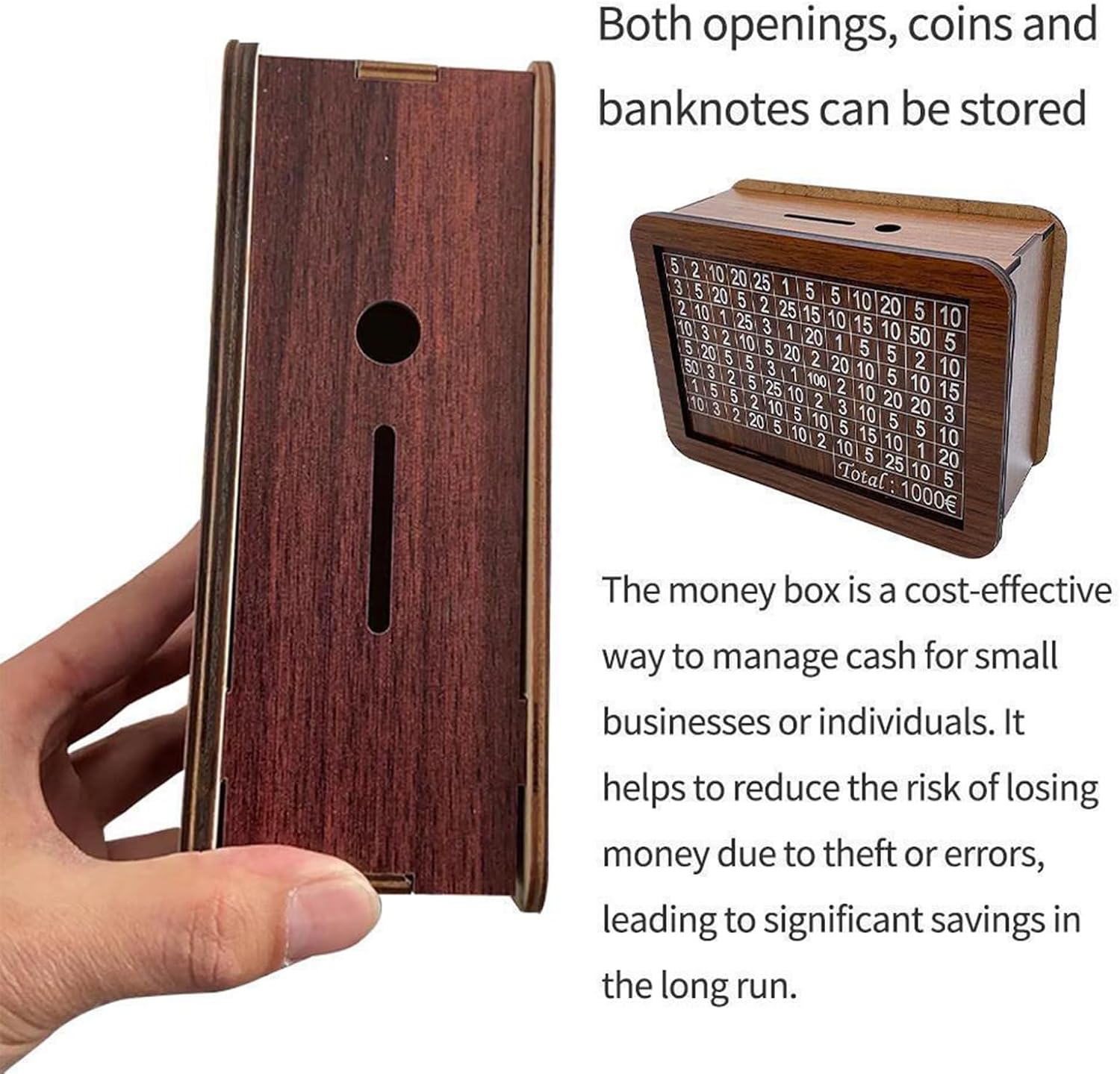 Wood Piggy Banks Money Organization Box Decorative, C image 4