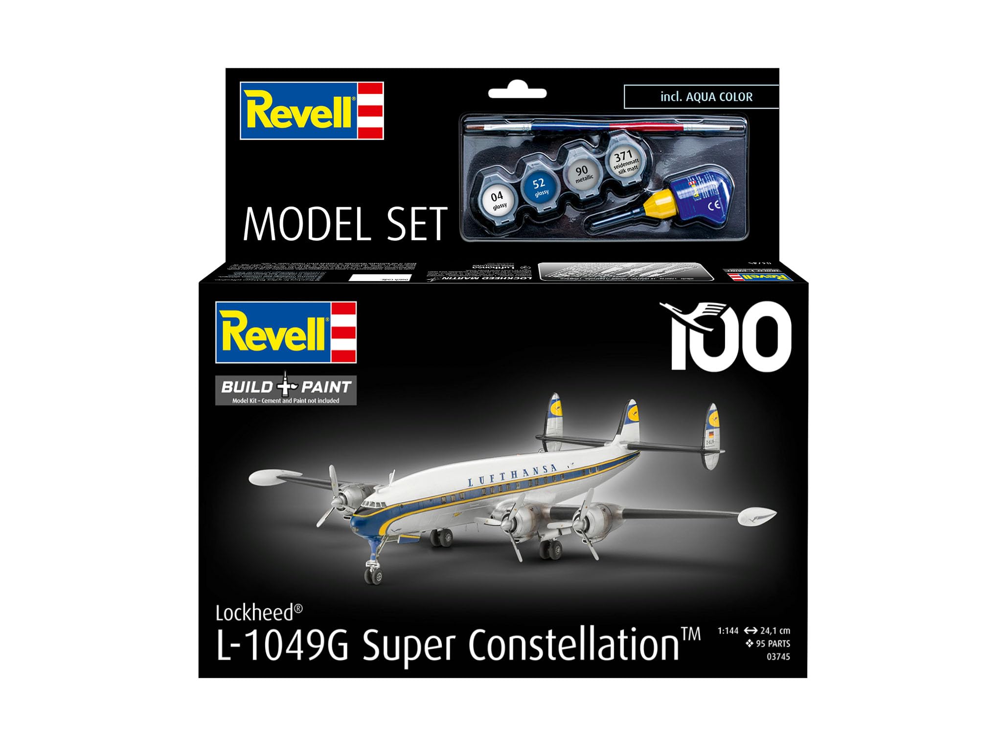 Revell 63745 zestaw modeli Lockheed L.1049G Super Constellation Luf skala 1:144 niezabudowany/niepomalowany plastikowy model zestaw z akcesoriami