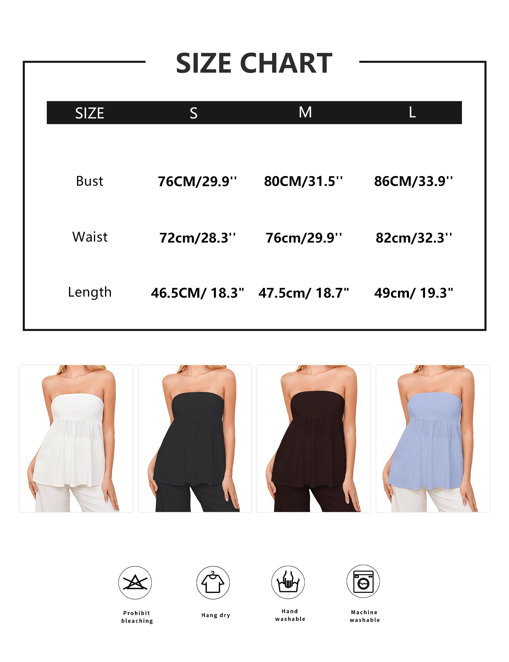 HOCANDY Camiseta sin mangas larga con volantes para mujer, sin mangas, sin tirantes, con vuelo
