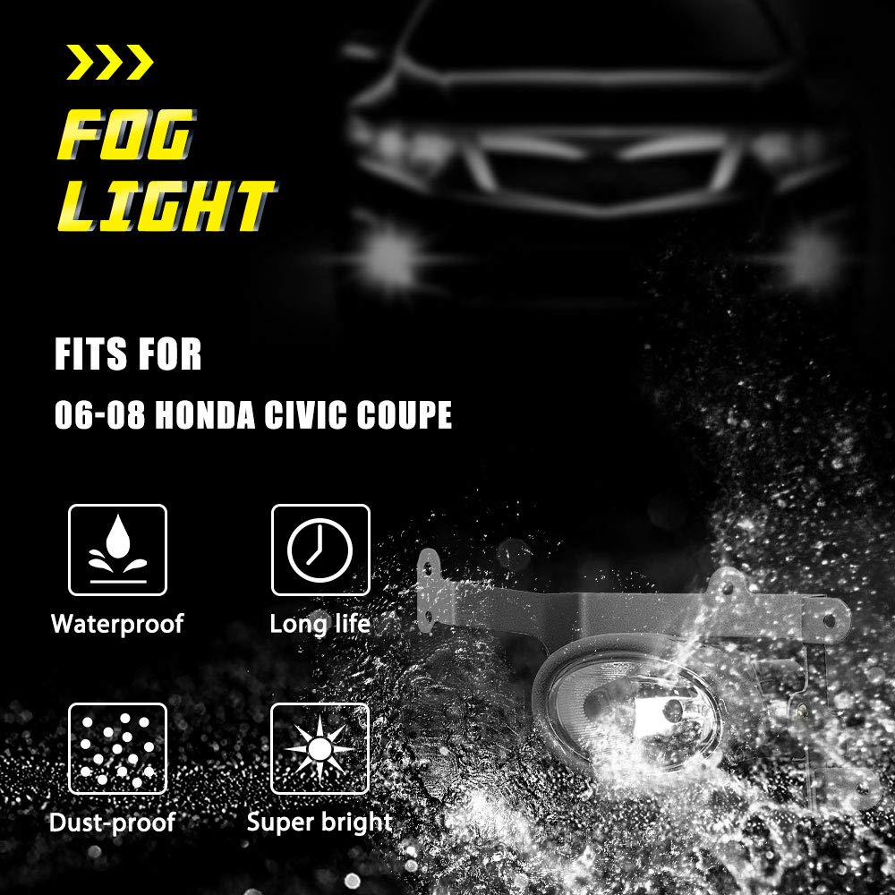 Fog Light Skoda Fabia NJ 2014-2018 Front Spot Lamp Black Surround