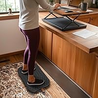 Vista 8 de Balance Board For Standing desk, 2-in-1 Dual-Sided Balance Stability Trainer & Anti-Fatigue Standing Mat,Calf Stretcher,Exercise Balance,For