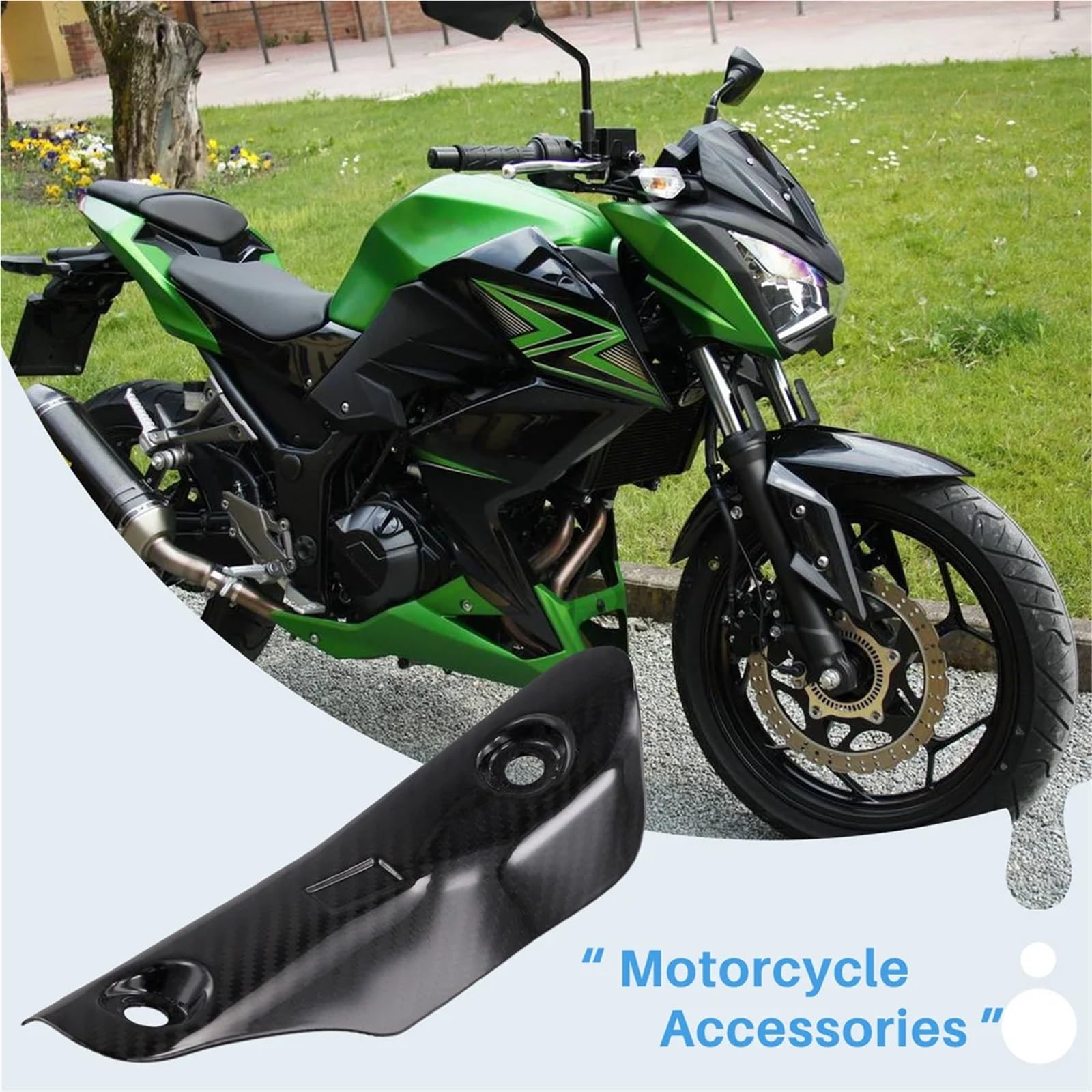 Zderzak motocyklowy Przednia rura wydechowa motocykla z włókna węglowego Osłona termiczna Pasuje do Kawasaki Ninja ZX-4R ZX-4RR ZX4R ZX4RR