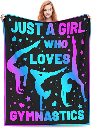 Manta de gimnasia, gimnasta de franela, forro polar, regalos para niñas adolescentes, mantas de gimnasia con texto en inglés "I Love", para