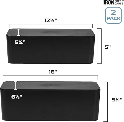 Miniatura 2 de Iron Forge Cable Caja de organización de cables, paquete de 2  Organizador de cables y protector para cables, regletas de alimentación, protectores