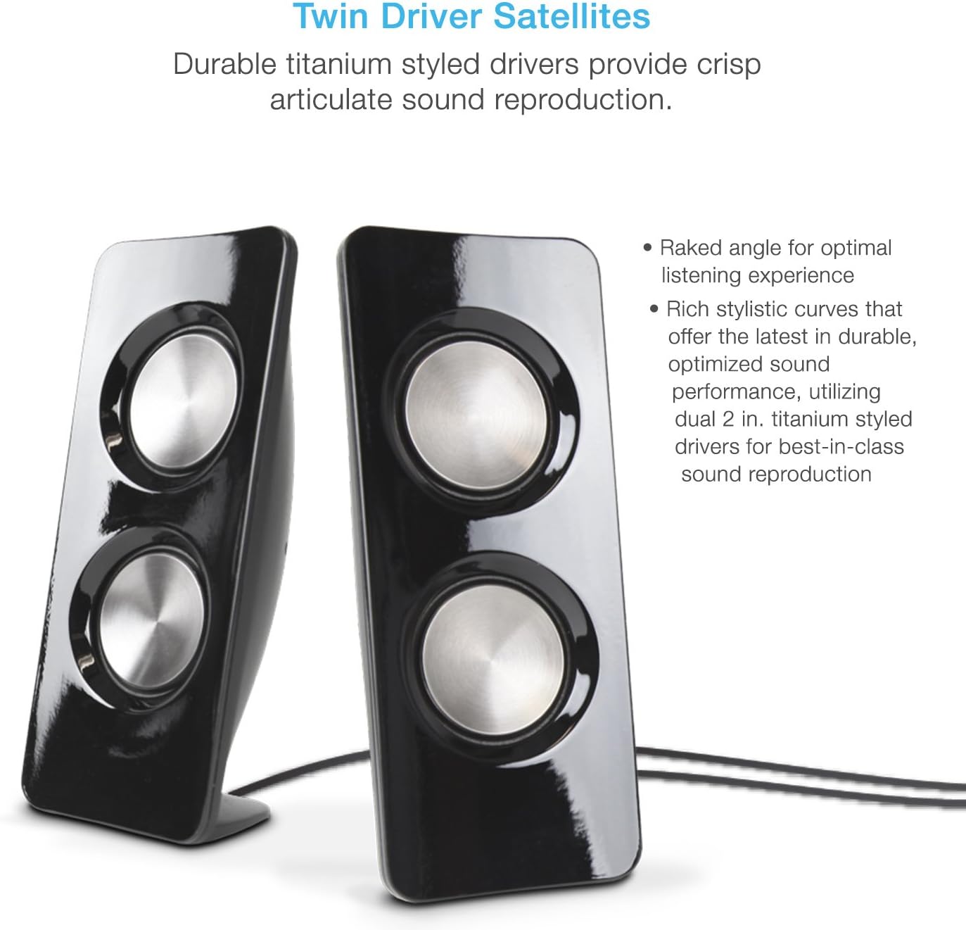 Cyber Acoustics 2.1 Speaker Sound System with Subwoofer and Control Pod - Great for Music, Movies, Multimedia PCs, Macs, Laptops and Gaming Systems (CA-3370A)