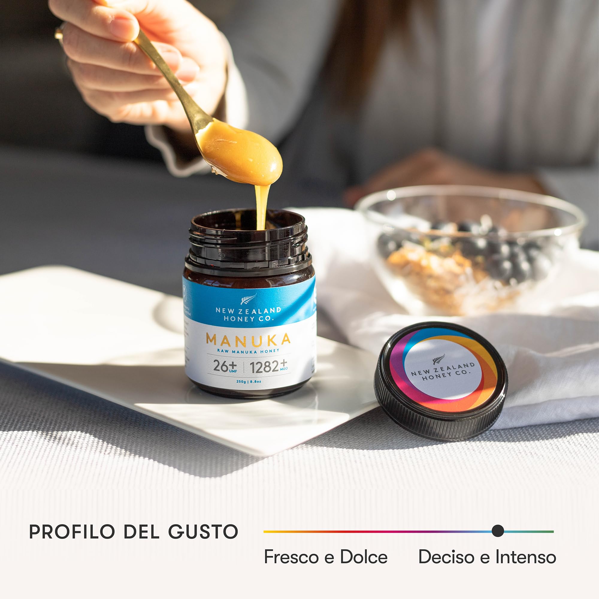 New Zealand Honey Co. Miele di Manuka MGO 1282+ / UMF 26+ | Attivo e lordo | Prodotto in Nuova Zelanda | 250g