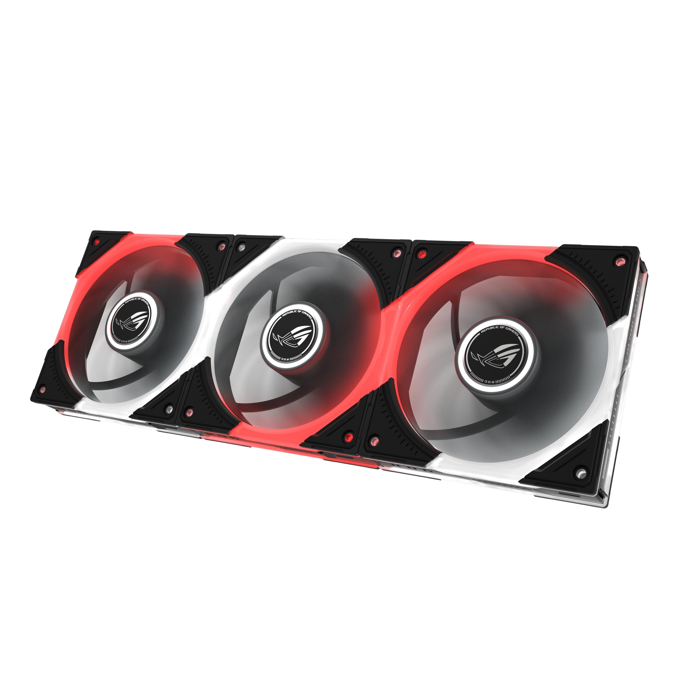 ASUS ROG Eurux GR120 ARGB PWM Lot de 3 ventilateurs PWM de 120 mm, 2600 tr/min, chaîne en marguerite brevetée, éclairage personnalisé, moyeu de ventilateur