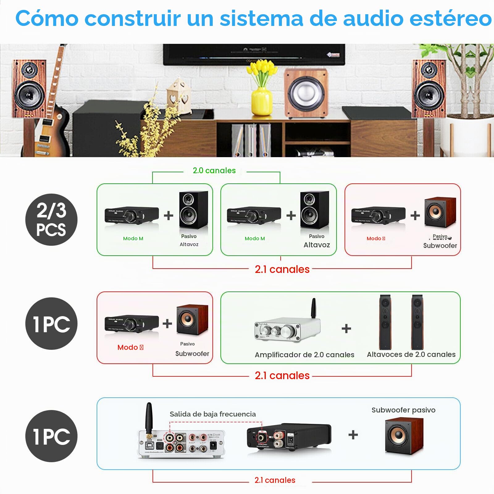 Mini subwoofer/frecuencia de un solo canal Amplificador de potencia Mono Amplificador de potencia Amplificador de subwoofer Amplificador