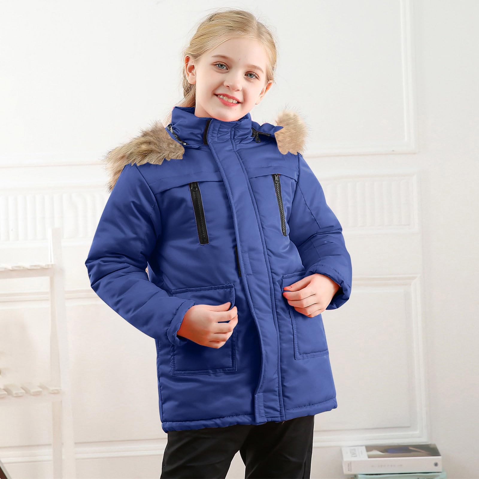 Genérico Abrigos De Niña Invierno - Abrigo Infantil De Manga Larga con Divertidos Estampados Animados para Bebés Niñas Y Niños