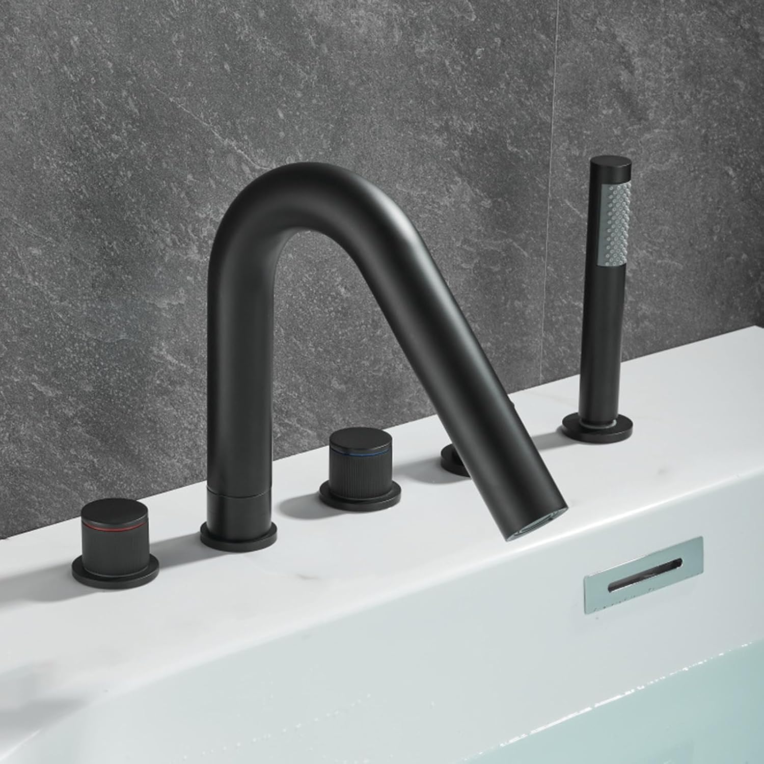 Mitigeur de douche de bain à bec pivotant 360 or brossé
