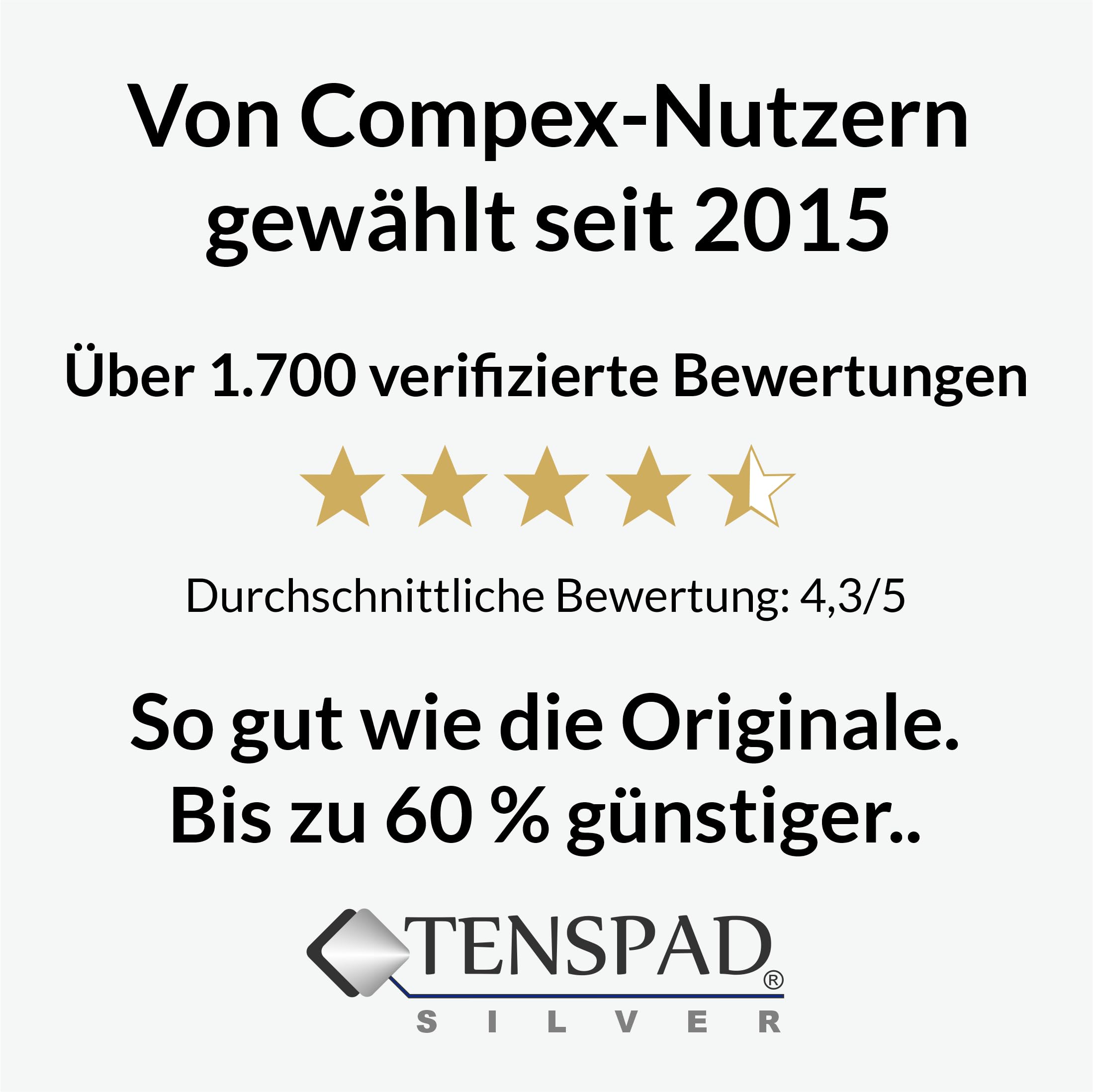 12 Elektroden mit Silber Muster für Compex (8 Elektroden 50x50mm und 4 Elektroden 50x100mm mit 2 SNAP-Anschlüssen)