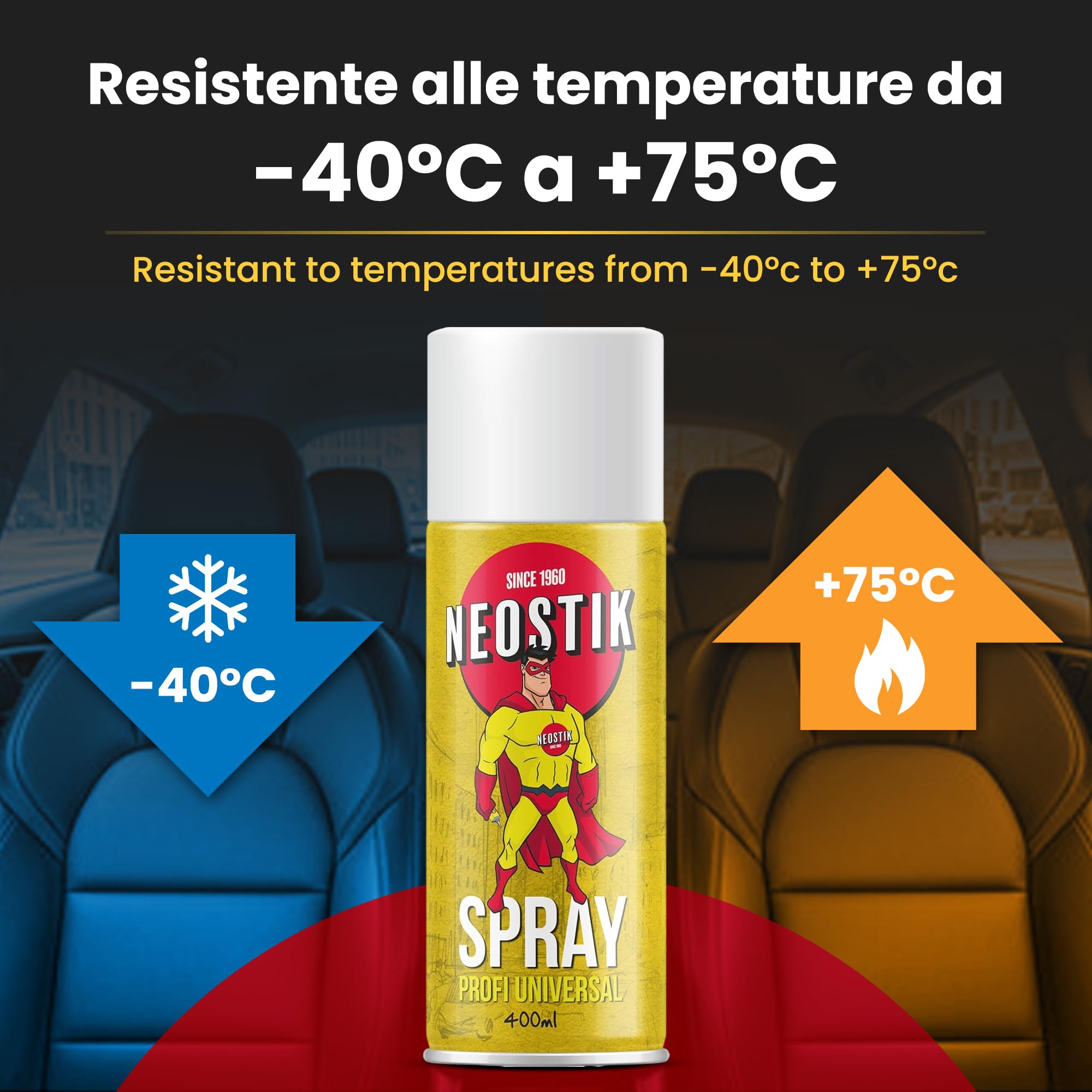 Colla Spray Multiuso Permanente Per Tessuto Cielo Auto, Asciugatura Immediata, Resistente alle Basse e Alte Temperature, Utilizzabile Per Qualsiasi Materiale, Bomboletta spray ALTA QUALITA' 400ML (10)