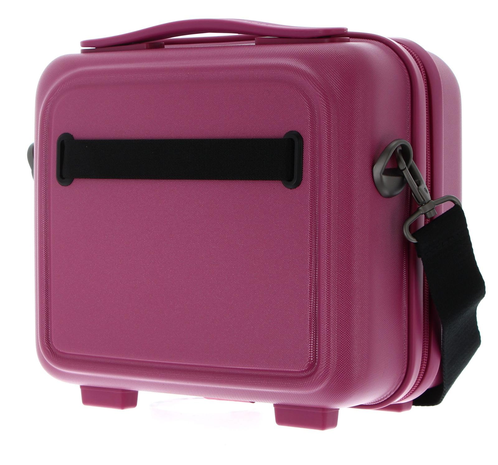 Kuferek z logo + Beauty CASE, Red Violet, Beauty case rigido z poliwęglanu