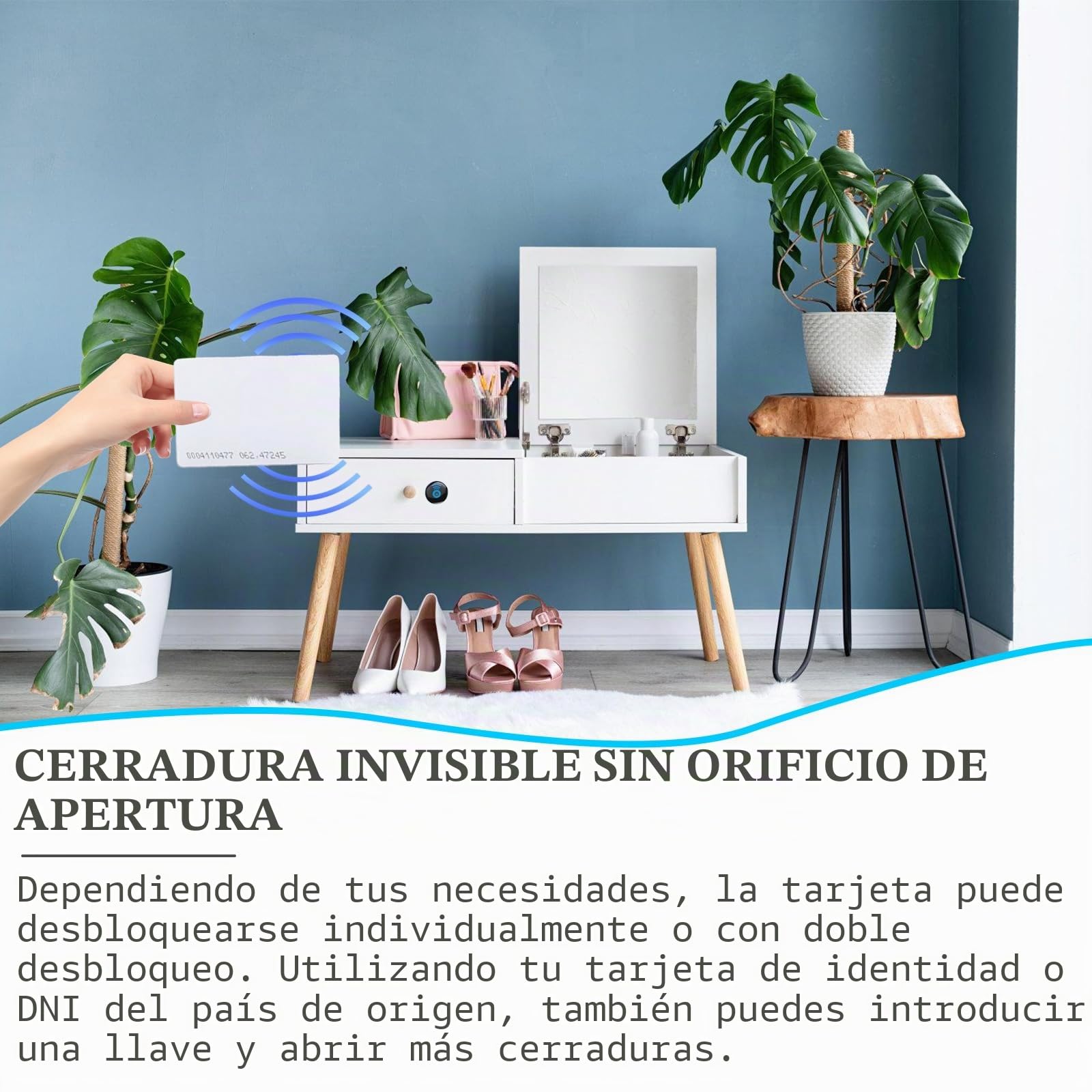 Molbory Cerradura de armario inteligente, sin agujeros, incluye 3 llaveros y 1 tarjeta, cerradura invisible, apertura electrónica de tarjetas RFID para bibliotecas de sauna, fábricas y oficinas