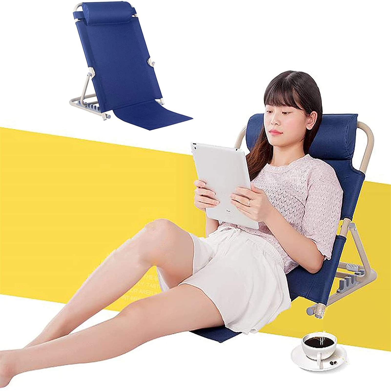 Back Rest Lumbar Support Backrest Chair,Back Rest Bed Support Bed Wedge Lazy Chair for Elderly Portable Folding Bed Backrest Adjustable Angle Backrest Bracket for Elderly Paralyzed Patients