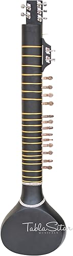 Miniatura 2 de Maharaja Musicals Electric Sitar - Tumba plana individual, estilo Kharaj Pancham, color negro, cuerdas extras, Mizrabs, bolsa (PDI-91)