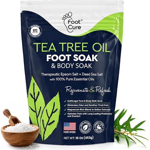 Tea Tree Oil Epsom Salt Foot Soak for Toenail Fungus Treatment, Tired Feet