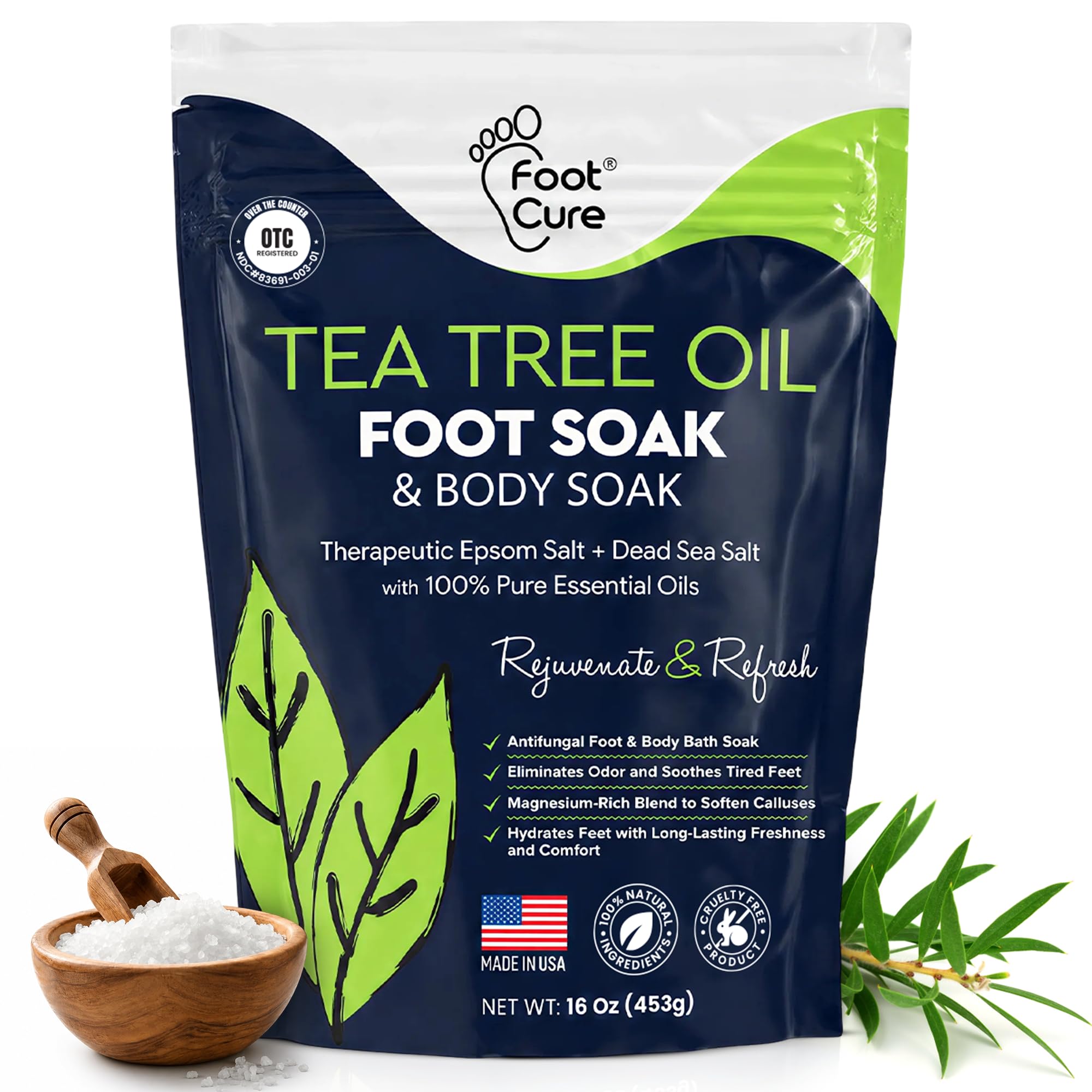 Tea Tree Oil Foot Soak with Epsom Salt - For Toenail Repair, Athl…