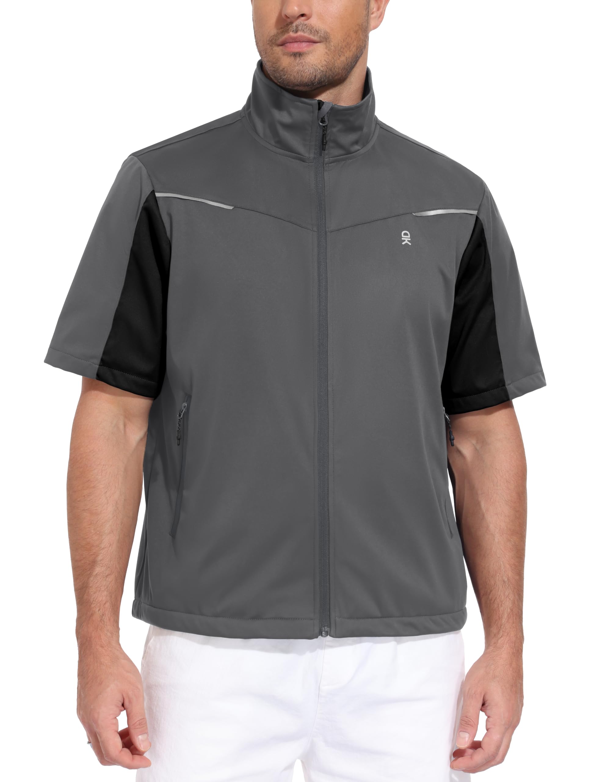 Little Donkey Andy Men's Lightweight Softshell Vests Short Sleeve Jackets for Golfing Hiking Running