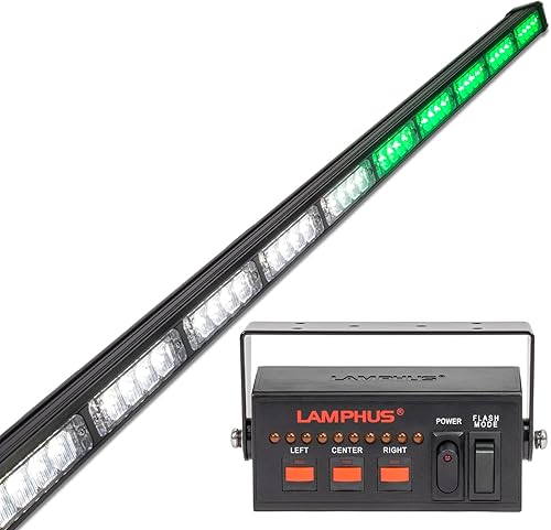 Miniatura 49 de LAMPHUS SolarBlast SBLS104 barra de luces LED de alerta de emergencia e indicación de tránsito, 47 pulgadas, 40 W - ÁMBAR AZUL, Rojo Rojo