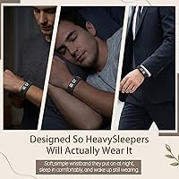 Vista 4 de Fitsleeps Relojes Despertador Pulsera de Alarma Vibratoria Duración de Batería de 40 Días Bandas de Muñeca Silenciosas de Choque para Personas que