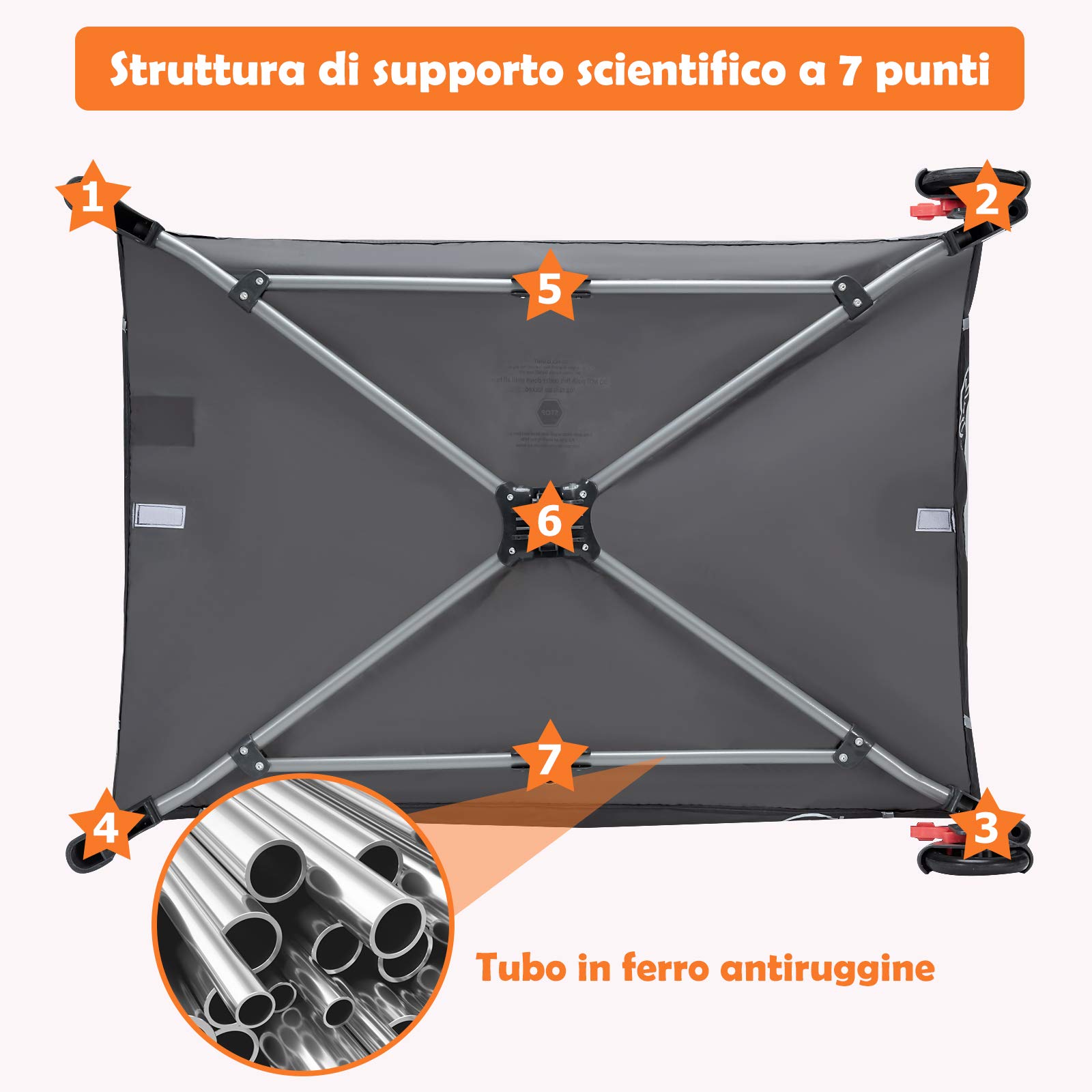 COSTWAY Lettino da Viaggio per Neonati, Culla con Materassino per Bambini, Box Portatile Pieghevole, con Zanzariera, Fasciatoio, Ruote, Culla Pieghevole in Tessuto Oxford, per Bambini 0-36 Mesi