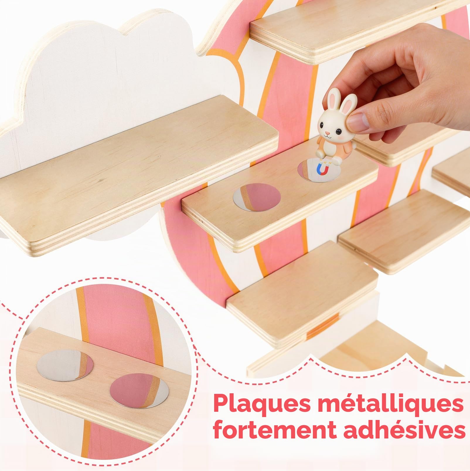 Étagère magnétique pour Tonie, étagère murale pour rangement de figurines Toniebox/Tonie - Étagère Toniesbox montage mural pour tous vos accessoires Tonies - Accessoires pour Toniebox 1 et 2 - Kit de